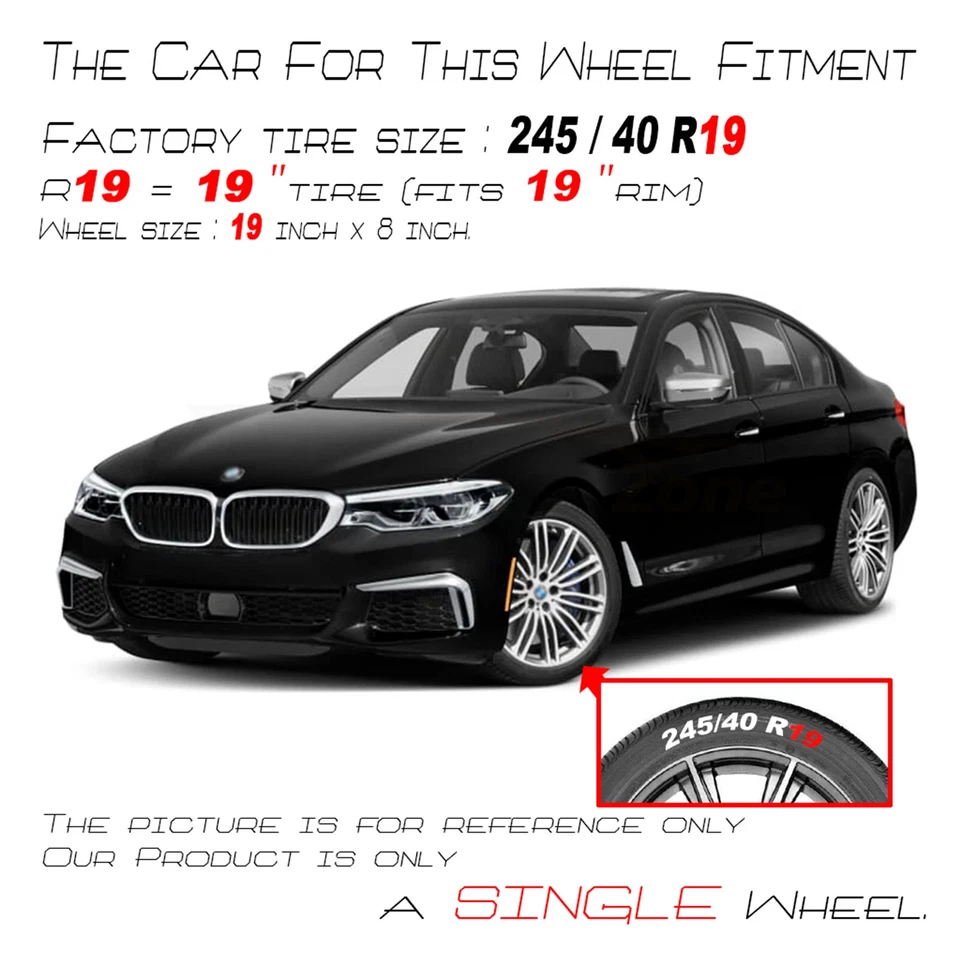 For BMW 5-Series M550i 530e xDrive 530i 540d 540i 550i 19" x 8" 17-20 Wheel Rim - Изображение 2 из 4