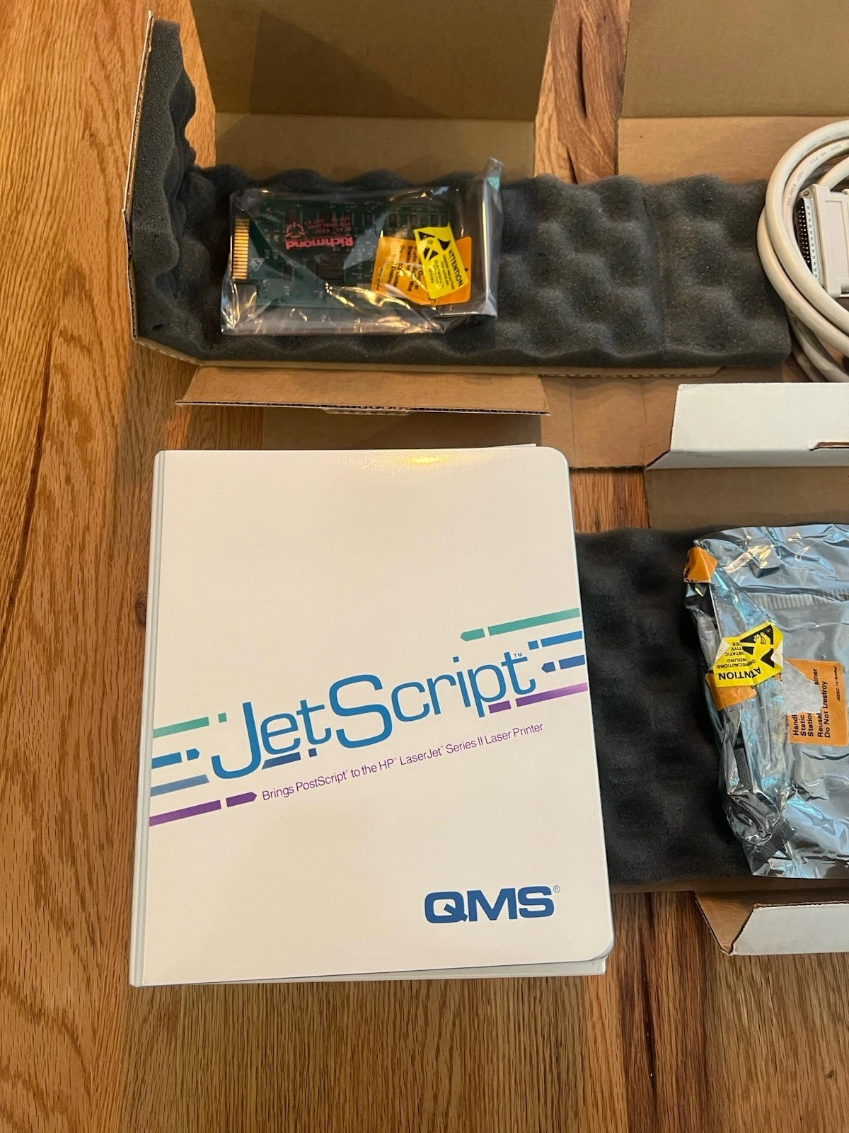 QMS JetScript LaserJet Series II Laser Connection Cable & Card - Vintage 6