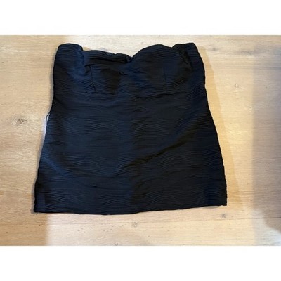 Toto Collection Women's Black Pleated Strapless Top 3XL Plus Size