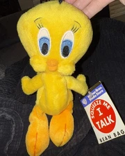 Vintage Tweety Bird TALKING Warner Bros. Studio Store Bean Bag (350)