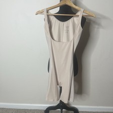 Assets By Spanx Red Hot Label Lace Open Bust Mid-Thigh Bodysuit Beige Sz L