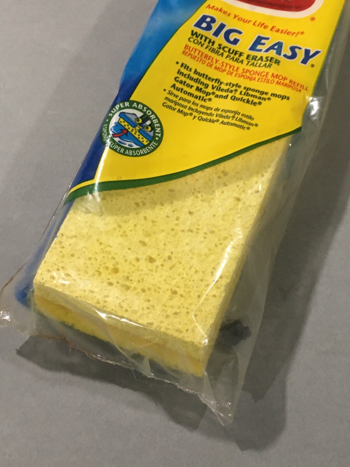 O'CEDAR Big Easy with scuff eraser Butterfly Sponge Mop Snapon Refill