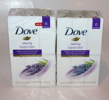 LOT 2 DOVE RELAXING LAVENDER BEAUTY BAR SOAP CHAMOMILE SCENT TOTAL 12 BARS