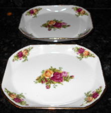 England Royal Albert 2 Old Country Roses Rectangular Trays 6 3/4