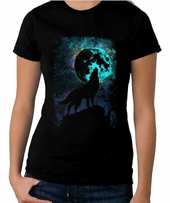 Wolf Howling at the Moon Women's T-Shirt - Werewolf Wolves Halloween