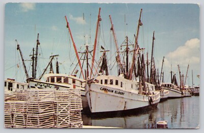 Postcard Shrimp Boats and Lobster Traps Key West FL