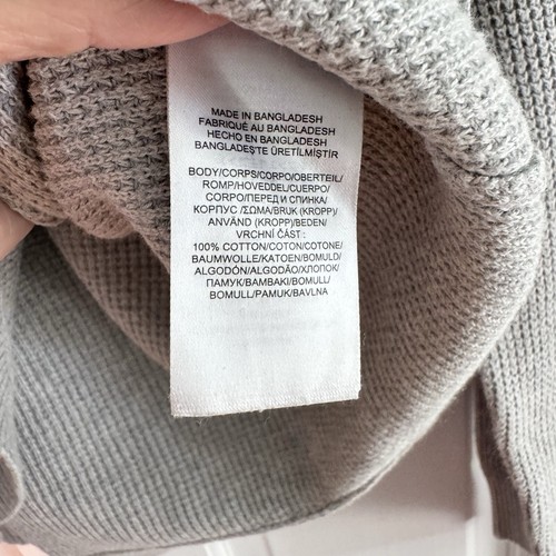 Maglione Lauren Ralph Lauren collo cappuccio maglia waffle termica manica lunga grigio taglia L - Foto 8 di 11