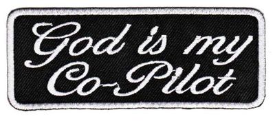 be92 God Is My Co Pilot Aufnäher Applikation Bügelbild Patch Biker 11,0 x 4,3 cm