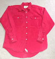 Levi s Men s Red Long Sleeve Button Up Collared Shirt / Size Medium