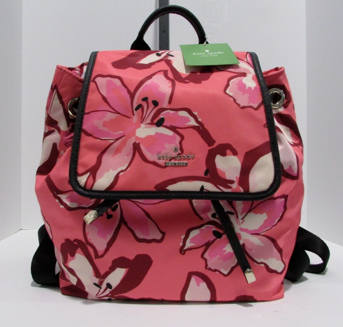 Kate Spade Molly Nylon Mini Backpack Coral Floral NWT Kate Spade Wilson Road Poppy Mini Bradley Nylon Backpack  main image 4