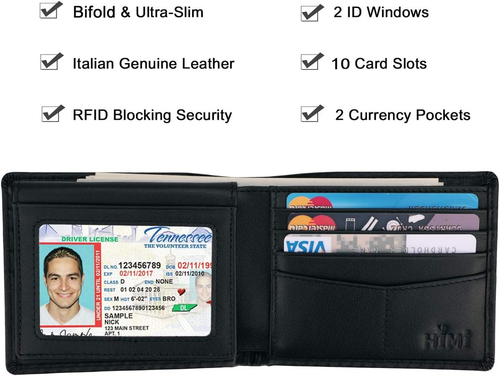 Billetera Hombre Carteras De Cuero Men Minimalista Delgadas Bloqueo Rfid Para-US - Picture 3 of 12
