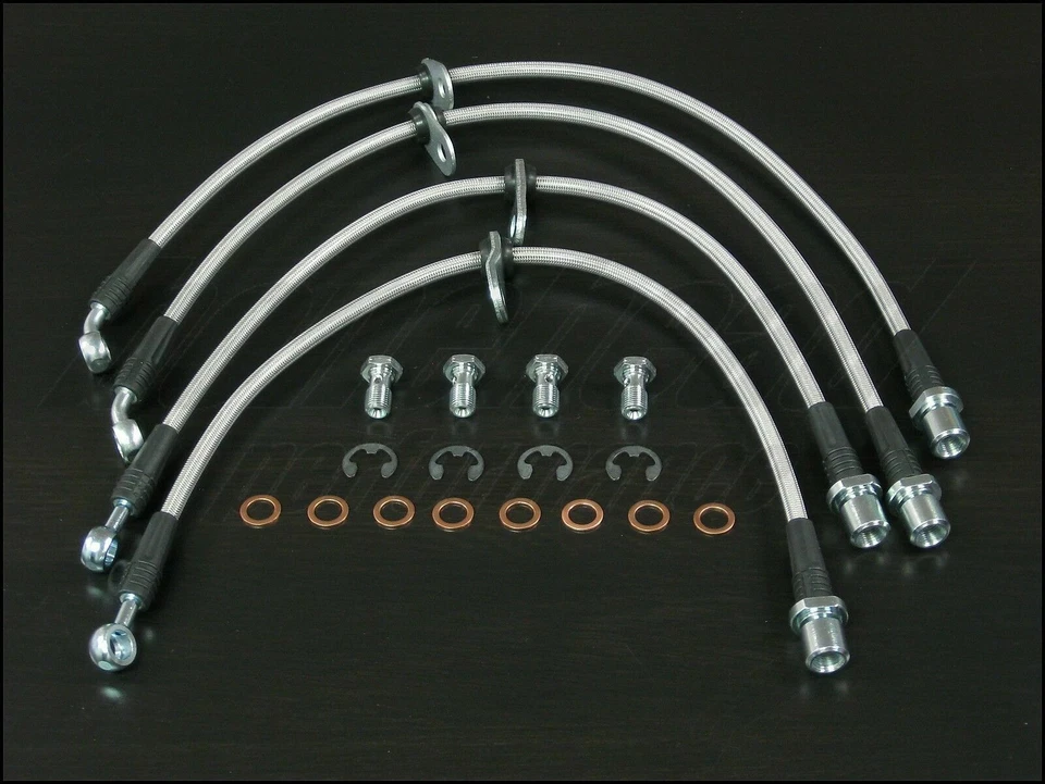 Líneas de freno trenzadas de acero inoxidable Techna-Fit para Subaru WRX STI 2008-2010 Foto 2 de 4