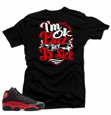 Shirt to match Air Jordan Bred 13s. Sick J's Black Tee