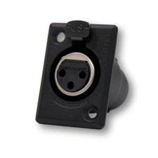 Switchcraft D3FBX D Series 3 Pin XLR Female - Silver Pins / Black Finish