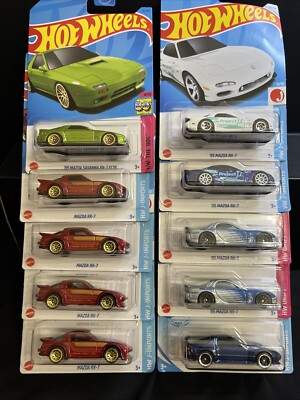 Hot Wheels MAZDA RX-7 Lot Of 10 VARIOUS Styles - '95 Project '89 Savanna