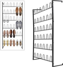 Black Metal Shoe Organizer for Entryway, Wall Mounted Shoe Rack for Closet
