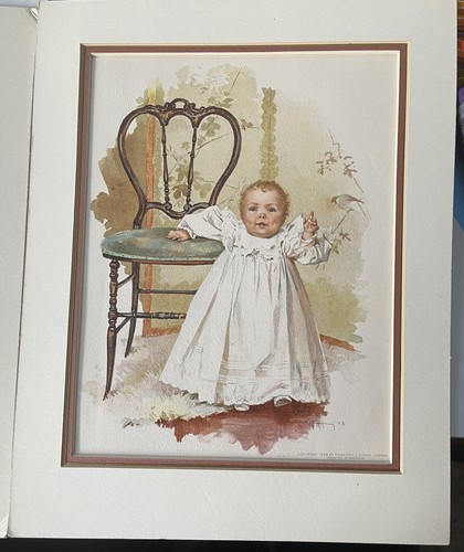 Maud Humphrey Estampado Bebé Primeros Pasos Mate Juego de dos - Imagen 2 de 9