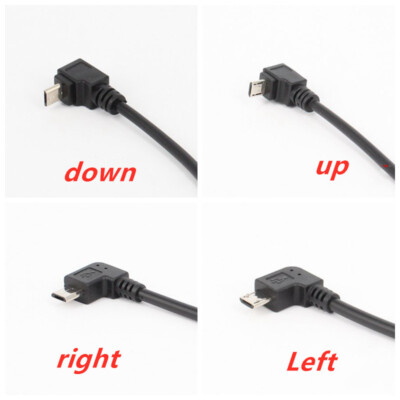 Angle Micro USB Male To Mini USB Female Adapter Converter Cable Cord Jack Plug