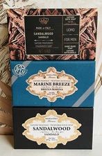 3-Pack Saponificio ~ Sandalwood & Marine Breeze Bar Soap For Men 10.5 oz Each