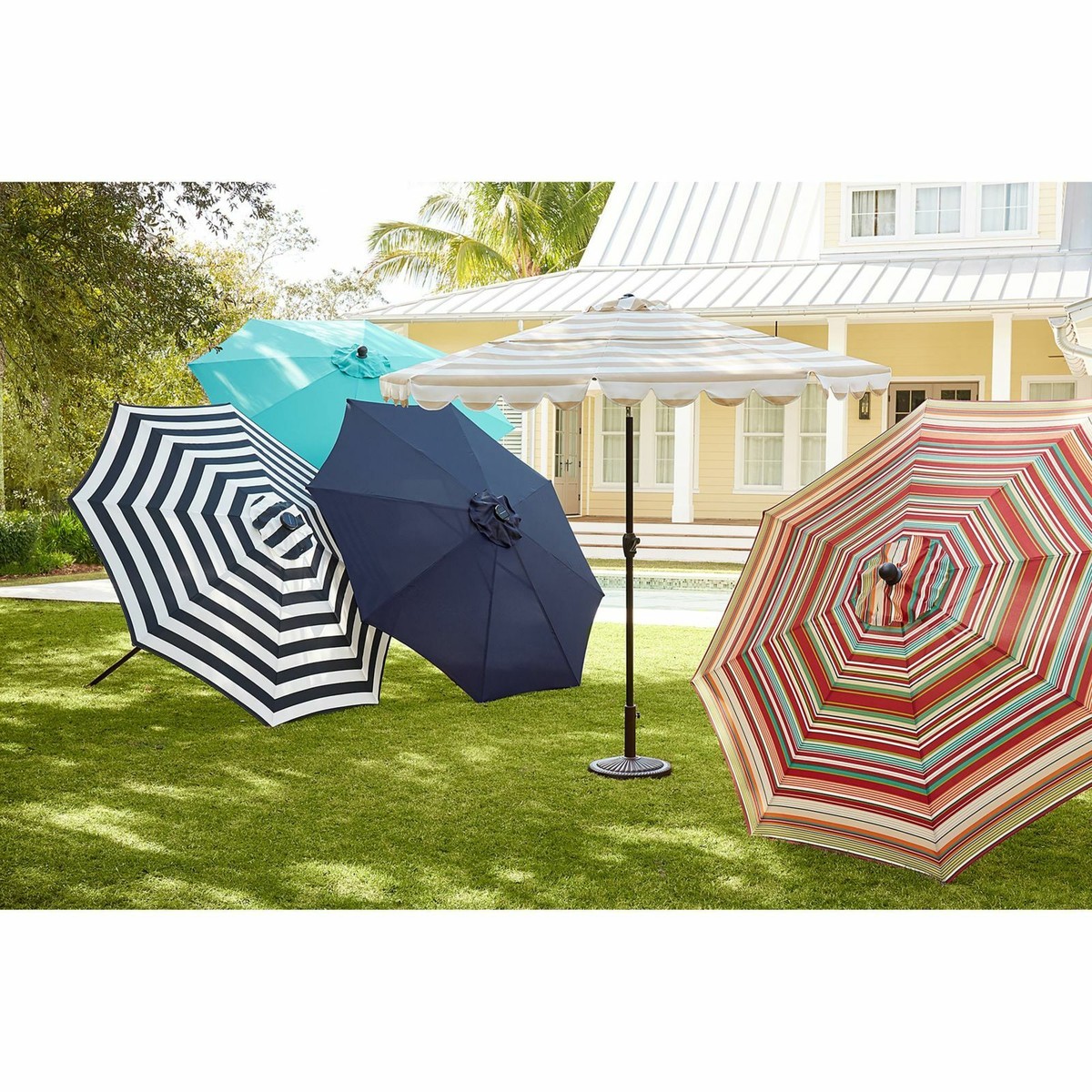adams mfg corp earth brown patio umbrella base ADAMS UMBRELLA BASE STAND ROUND BROWN 333436 EARTH BROWN MADE IN USA NEW