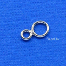 18k White Gold Figure 8 Connector 20 Gauge 3mm plus 4.5mm Jump Ring Crimp Loop