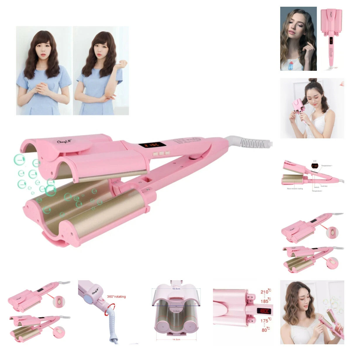 Hair roller top curling iron