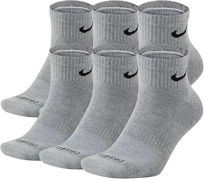 Men's Nike 6-Pack Everyday Plus Cushion Ankle Training Socks, SIZE LARGE