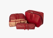 Osgoode Marley Leather Hanging Travel Cosmetic Train Case Organizer