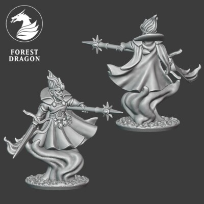 High Elf - Wizard - 10mm - Warmaster - Forest Dragon