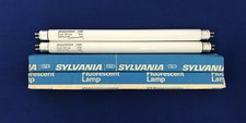 LOT OF 2 SYLVANIA F6T5/CW FLUORESCENT LAMP/BULB COOL WHITE 6W 9" MADE IN U.S.A.