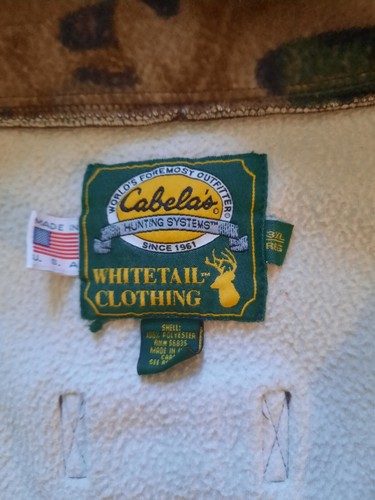 VINTAGE RARE CABELAS Full Zip Realtree Advantage Fleece Jacket Size 3XL - Picture 2 of 5