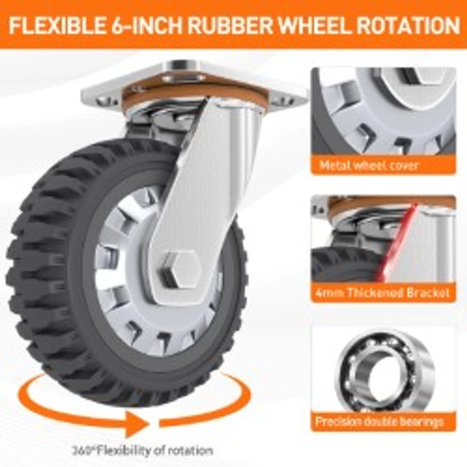 2000 lbs Heavy-Duty Steel Platform Truck - Hand Push Flat Cart Easy Transport - Image 4 of 4