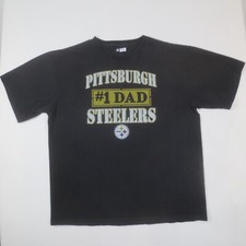 Pittsburgh Steelers 1 Dad NFL T Shirt Mens XL Black Short Sleeve Graphic Print