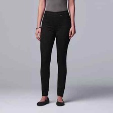 Simply Vera Wang Women's Black Hi Rise All-Day Denim Shaping Legging - Size S