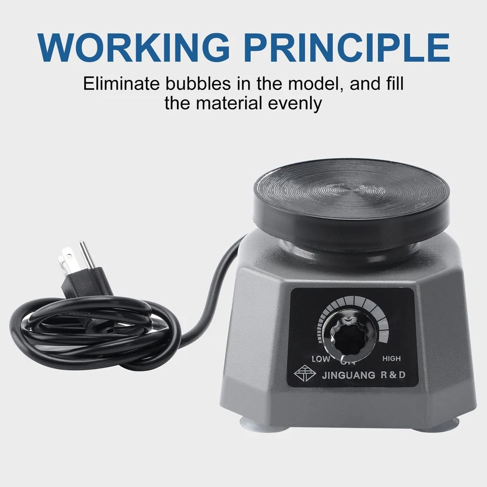 Vibrador de laboratório 4" vibrador dental vibrador dental mesa vibratória redonda - Imagem 2 de 4