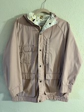 Vintage The Woolrich Woman Size S/M Pink Hood In Collar Full Zip Vented Jacket