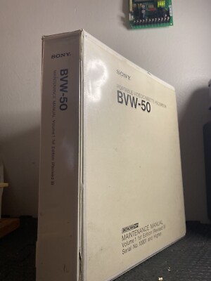 ORIGINAL SONY MAINTENANCE MANUAL MODELS: BVW-50 VINTAGE PORTABLE VIDEO RECORD