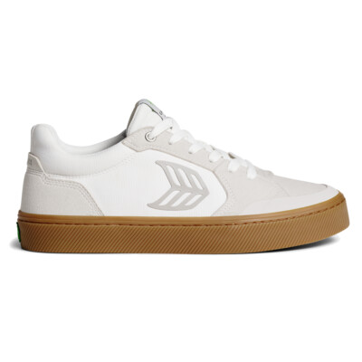 Cariuma Vallely Pro - Gum Vintage White Suede Off-White Cordura Light Grey Logo