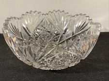 Vintage Antique Signed Libbey ABPCG American Brilliant Period Cut Glass Bowl