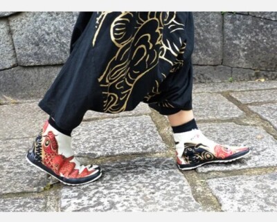 SOU SOU x Ki Yan Stuzio JIKA TABI ninja Sneakers Carp is Dragon in Heaven JPN 10