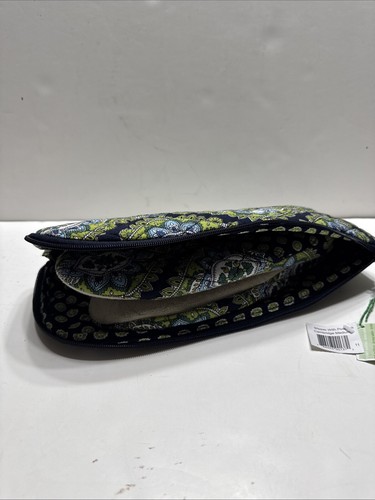 Vera BRADLEY Zipper Pouch Green & Blue Pattern Slippers and Bag size 7-8 - Picture 24 of 24