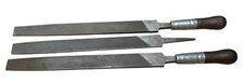 3 Simonds Nucut USA Files 14” Long 2 w/Wood Handles 2-Lathe 1-Mill 2nd Vintage