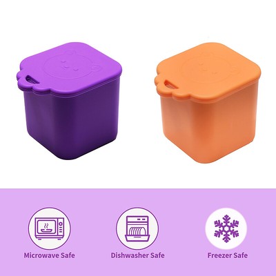 Cute Silicone Lids Salad Dressing Container Dipping Sauce Cups For Lunch Box