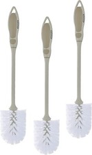 Toilet Bowl Brush Scrub with Comfort Grip Long Handle Beige, Durable, by Superio