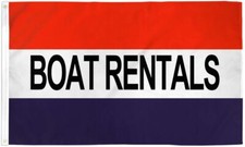 ALQUILER DE BARCOS bandera 3x5 pies poliéster banner cartel alquiler embarcación rojo blanco azul RWB