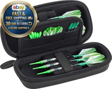 Sentry Dart Case Slim EVA Shell for Steel and Soft Tip Darts, Hold 6 Darts and F