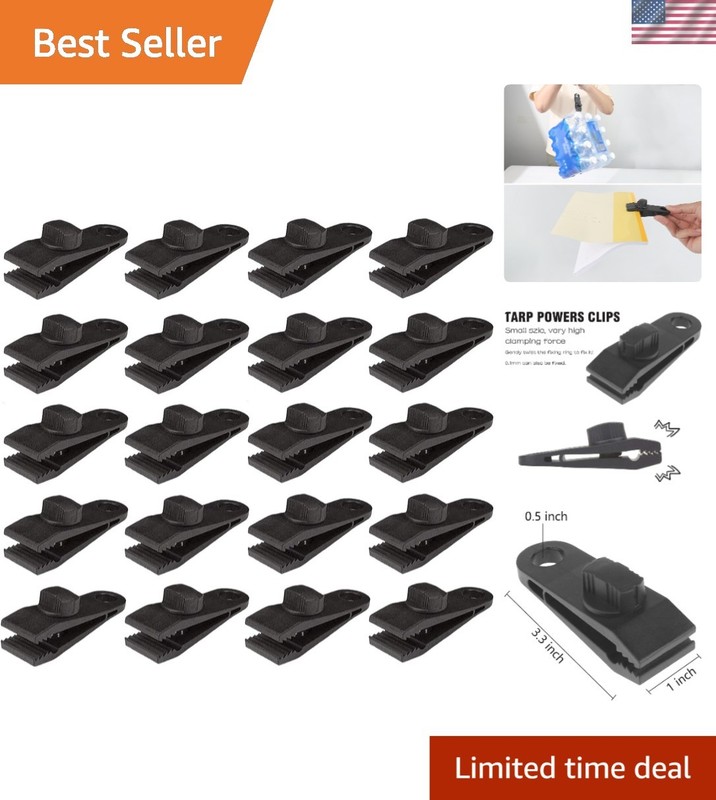 Secure Tarp Clips Set, Heavy Duty 20-Pack - Perfect for Camping and Awnings