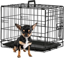 Dog Crate for Small Dogs 18 Inch Folding Metal Wire Pet Cage Single Door