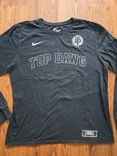 Kendrick Lamar TDE x Nike Long Sleeve Shirt Sz-XL Men's Black All Over Hits Rare