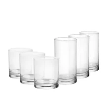12-Piece Clear Tennyson Glass Drinkware Set